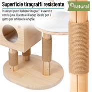 Albero tiragraffi "Rico" VOSS.pet - Albero tiragraffi premium in legno massiccio e zostera