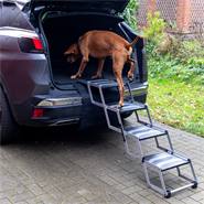 Scala pieghevole per cani, 4 gradini - accessorio per il trasporto in auto dei cani