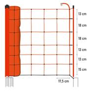 Rete elettrificabile per recinzione per Pecore VOSS.farming BASIC, 50 m, 90 cm, 2 punte, arancione