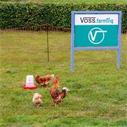 Rete per pollame VOSS.farming farmNET, 25 m, 112 cm, 9 pali, 2 punte, arancione