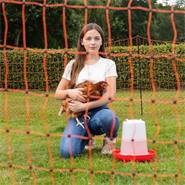 Rete per pollame VOSS.farming farmNET, 25 m, 112 cm, 9 pali, 2 punte, arancione