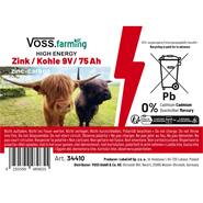 Batteria 9V per recinti, VOSS.farming "zinco carbone 75Ah”- media