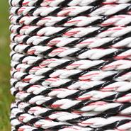 Corda per recinto elettrico VOSS.farming, 3x0,25 rame + 3x0,25 acciaio inossidabile, 400 m, bianco/rosso/nero
