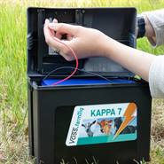 Elettrificatore da 9 V, 12 V, 230 V "KAPPA 7" VOSS.farming + batteria High Energy da 130 Ah, due livelli di potenza