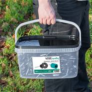 Kit "Starter Box XL" VOSS.farming: Isolatore ad anello 260 pz + Mandrino in plastica + Cartello di pericolo