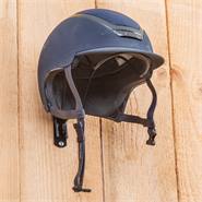 Portacasco di metallo, per cap e casco da equitazione, nero