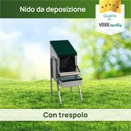 Nido per galline ovaiole con trespolo e supporto