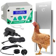 Set: Apriporta automatico "ChickenFriend" VOSS.farming per pollaio + porta scorrevole 220 x 330 mm