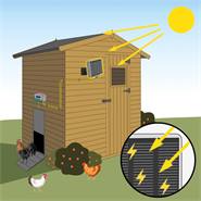Set: Apriporta automatico "ChickenFriend" VOSS.farming per pollaio + porta 300x400mm + pannello solare