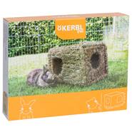 Casetta vegetale XL in erba secca, rifugio e occupazione per conigli e roditori