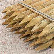 24 pz. Pali tondi in legno VOSS.farming per recinzioni, staccionate, impregnati sotto pressione in classe 4, 200 cm x 140 mm