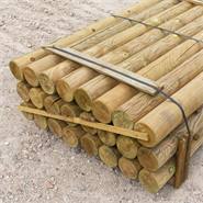 24 pz. Pali tondi in legno VOSS.farming per recinzioni, staccionate, impregnati sotto pressione in classe 4, 200 cm x 140 mm