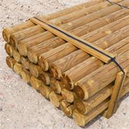 24 pz. Pali tondi in legno VOSS.farming per recinzioni, staccionate, impregnati sotto pressione in classe 4, 250 cm x 140 mm