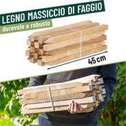 Paletto in legno di faggio da 45cm VOSS.garden, palo per piante, tutore per piante, 2,7 x 2,7cm, 25 pz.