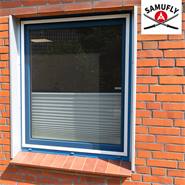 Zanzariera SAMUFLY per finestre, con telaio in alluminio, 120x140cm, bianca