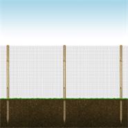 Kit: recinto per giardino VOSS.farming, rete per voliere 10 m x 100 cm + 8 pali in legno