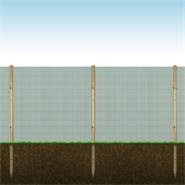 Kit: recinto per giardino VOSS.farming, rete per voliere 10 m x 100 cm verde + 8 pali in legno