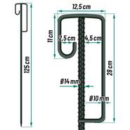 10x Bastone per lanterna VOSS.farming 125cm x 14mm, staffa UVV, verde