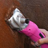 Tosatrice per cavalli VOSS.farming profiCUT go, a Batteria, colore rosa