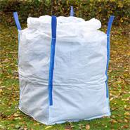 Big Bag con bocca a caramella 90x90x110 cm, sacco da giardino, sacco da trasporto per rifiuti da giardino, legno, fieno