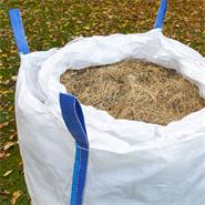 Big Bag con bocca a caramella 90x90x110 cm, sacco da giardino, sacco da trasporto per rifiuti da giardino, legno, fieno