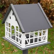 Casetta per uccelli a graticcio "Belau" VOSS.garden con tetto in metallo, con palo di sostegno