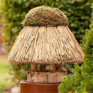 Casetta per uccelli "Amrum" VOSS.garden con tetto in paglia, tonda, Ø 45 cm