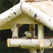 Conveniente casetta per uccellini VOSS.garden "Holm", con tettuccio di paglia e sostegno