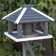Casetta per uccelli VOSS.garden "Jork" solida con contenitore per mangime, incl. supporto