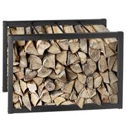 Porta legna in acciaio VOSS.garden, 60x25x100cm, nero