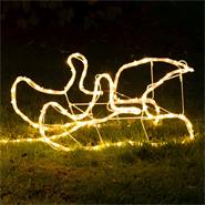 Renna con slitta LED VOSS.garden, 120cm, illuminazione natalizia per esterni