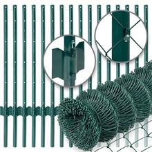 Kit recinto per giardino VOSS.farming: Recinto con rete metallica 25 m x 100 cm, verde + 16x pali da recinzione in metallo