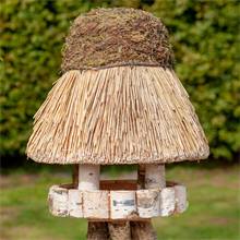 Casetta per uccelli "Amrum" con tetto in paglia, tonda, Ø 50 cm