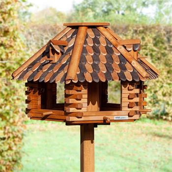 Casetta per uccellini di grandi dimensioni VOSS.garden "Herbstlaub" in legno (senza piedistallo)