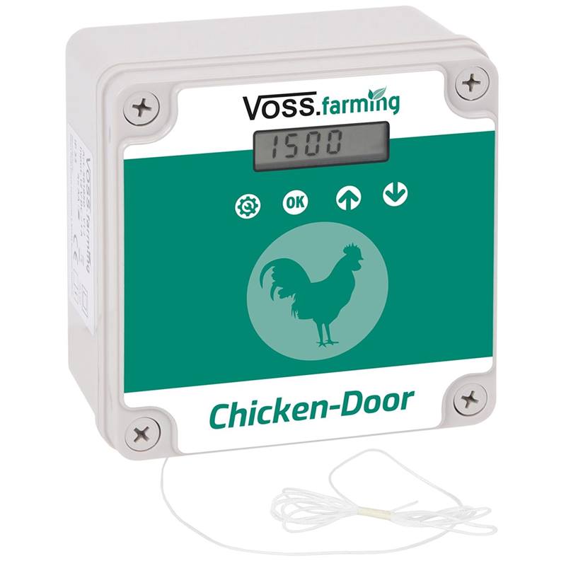 Set: Apriporta automatico Poultry Kit VOSS.farming per pollaio + porta  scorrevole 250 x 320 mm