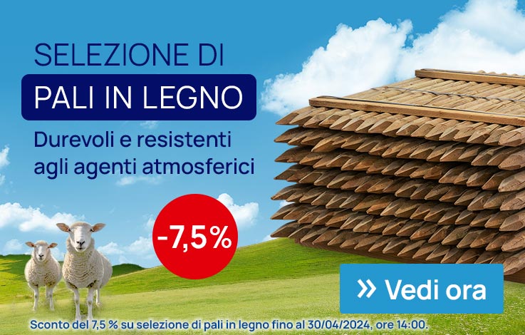 Selezione di pali in legno, fino a -7,5 %